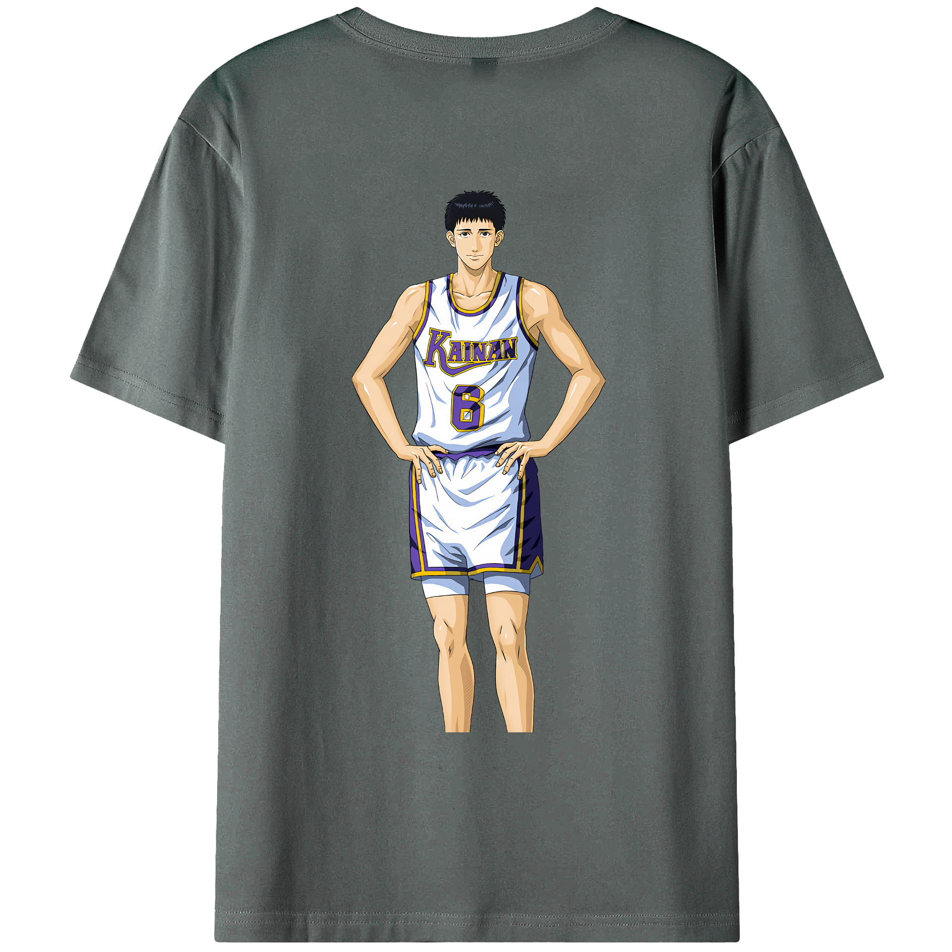 （画像用） SLAM DUNK／スラムダンク 綿100％ メンズ半袖Tシャツ（バックプリント） 通気性